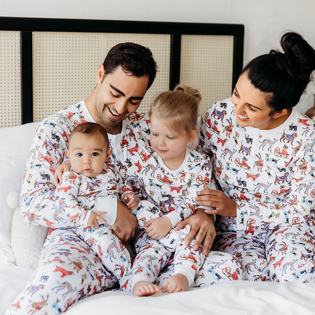 matching organic holiday pajamas for the whole family from hart and land