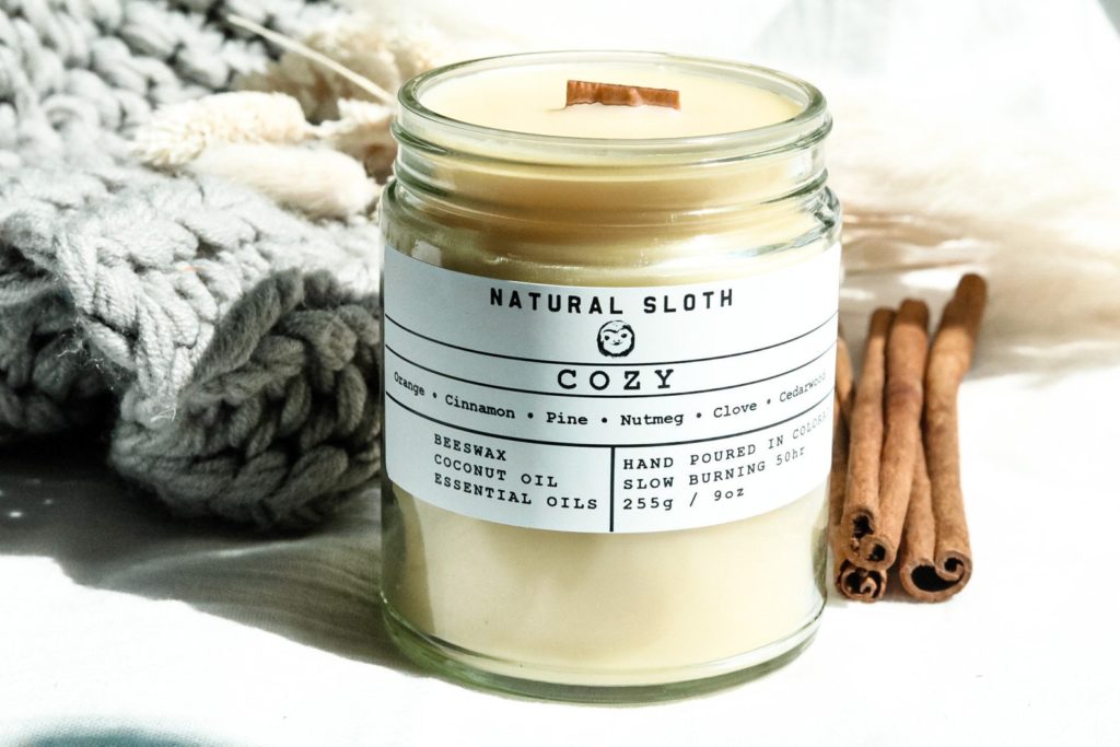 scented beeswax candles from natural sloth