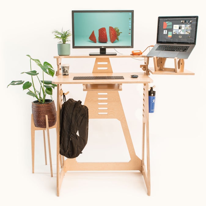 natural wood modular desk from WFH desks