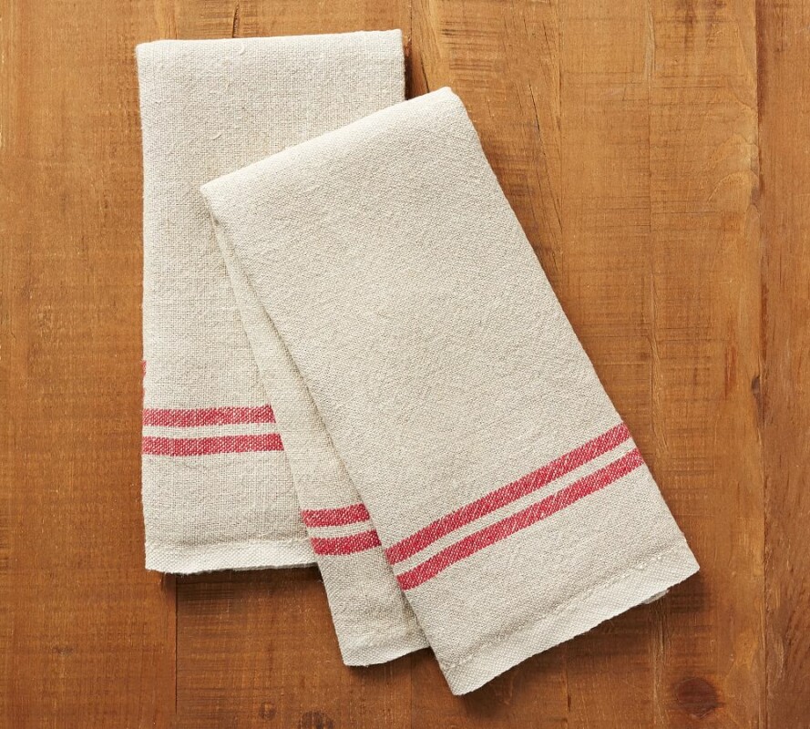 linen tea towels from pottery barn