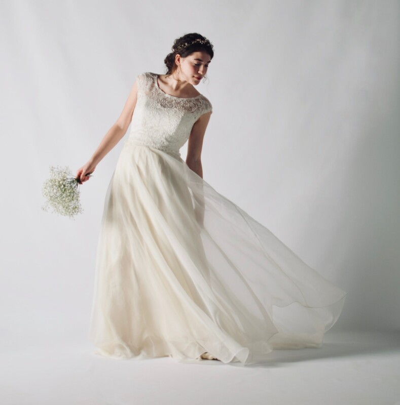 natural silk wedding dress from larimeloom