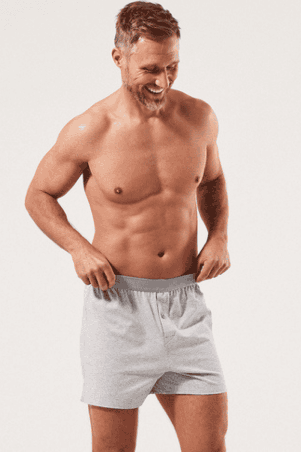 a man wearing an organic underwear