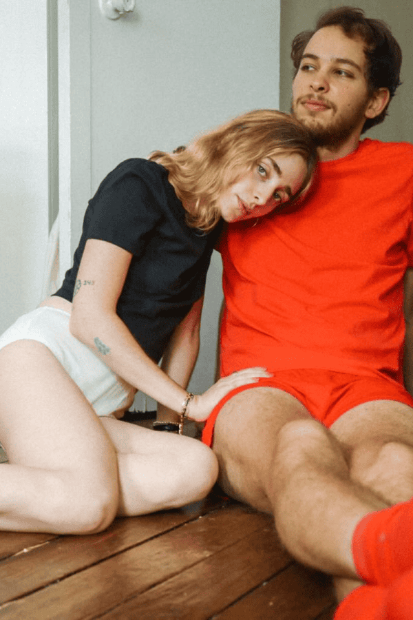 a man and a woman wearing an organic cotton
