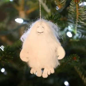 snow yeti wool christmas ornament